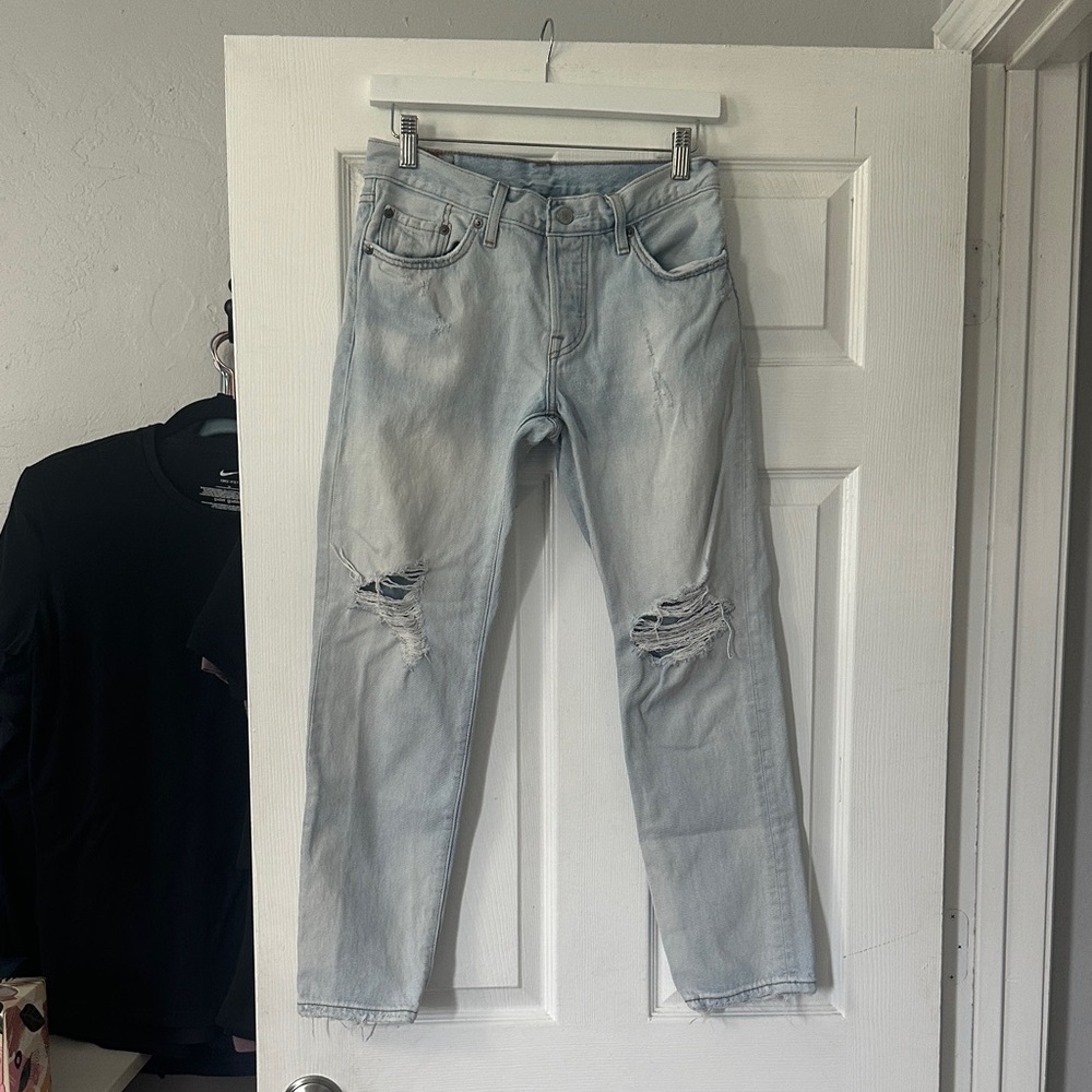 Levi's Light Blue Distressed Slim Jeans
